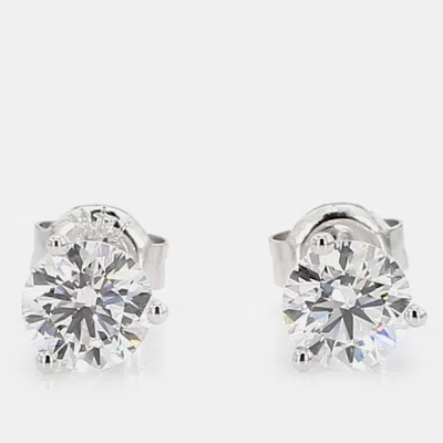 Pre-owned Atelier D' Excellence 1.00 Cts Round Lab Grown Diamond 14k White Gold 3 Prong Martini Studs