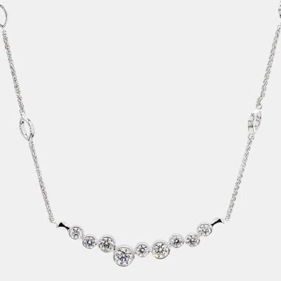Pre-owned Atelier D' Excellence 1.00 Cts Round Lab Grown Diamond 14k White Gold Bar Necklace