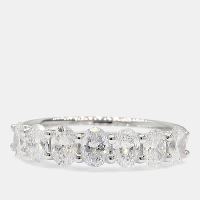 Pre-owned Atelier D' Excellence 1.00 Cts Round Lab Grown Diamonds 14k White Gold Stone Wedding Band Eu 54.5