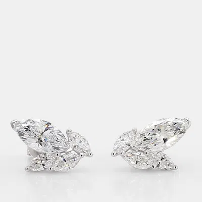 Pre-owned Atelier D' Excellence 1.48 Cts Lab Grown Diamond 14k White Gold Fancy Mix Studs