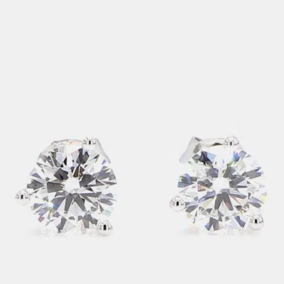 Pre-owned Atelier D' Excellence 1.50 Cts Round Lab Grown Diamond 14k White Gold 3 Prong Martini Studs
