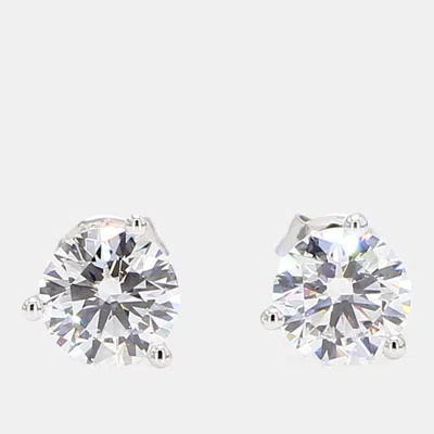 Pre-owned Atelier D' Excellence 1.50 Cts Round Lab Grown Diamonds 14k White Gold 3 Prong Martini Studs