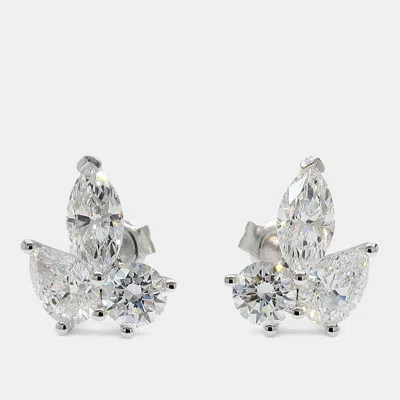 Pre-owned Atelier D' Excellence 1.72 Cts Lab Grown Diamond 14k White Gold Fancy Mix Studs