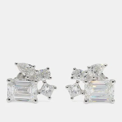 Pre-owned Atelier D' Excellence 2.00 Cts Lab Grown Diamond 14k White Gold Fancy Mix Studs
