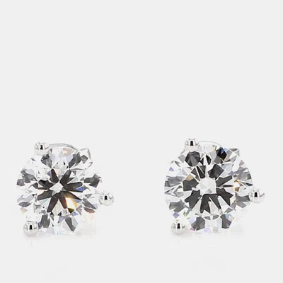 Pre-owned Atelier D' Excellence 2.00 Cts Round Lab Grown Diamond 14k White Gold 3 Prong Martini Studs