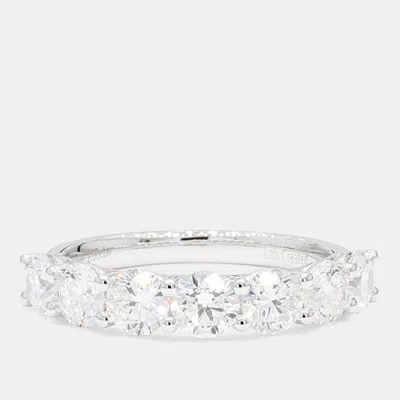 Pre-owned Atelier D' Excellence 2.01 Cts Round Lab Grown Diamonds 14k White Gold 7 Stone Wedding Band Us 7