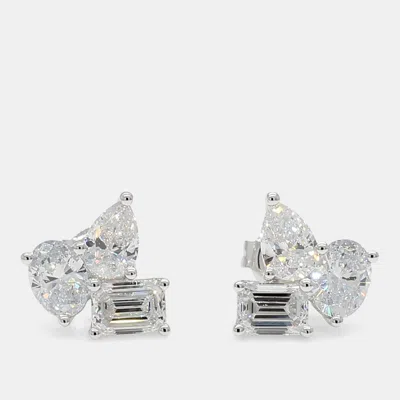 Pre-owned Atelier D' Excellence 2.03 Cts Lab Grown Diamond 14k White Gold Fancy Mix Studs