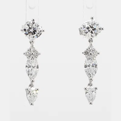 Pre-owned Atelier D' Excellence 2.04 Cts Lab Grown Diamond 14k White Gold Fancy Mix Earrings