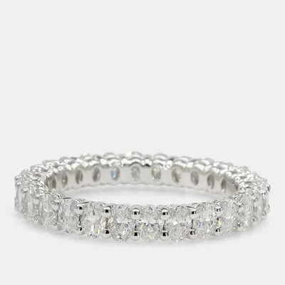 Pre-owned Atelier D' Excellence 2.04 Cts Oval Lab Grown Diamonds 14k White Gold Eternity Basket Band Eu 54.5