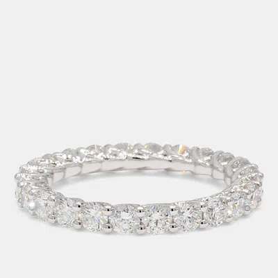 Pre-owned Atelier D' Excellence 2.14 Cts Round Lab Grown Diamonds 14k White Gold Eternity Band Eu 54.5
