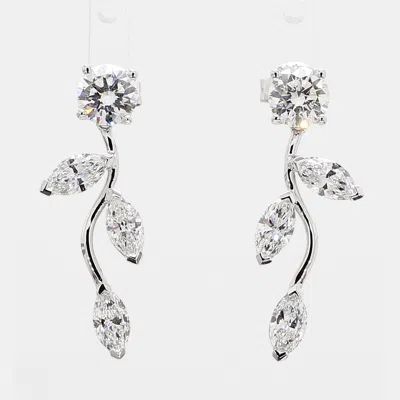 Pre-owned Atelier D' Excellence 2.20 Cts Lab Grown Diamond 14k White Gold Fancy Mix Earrings