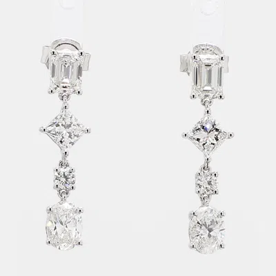 Pre-owned Atelier D' Excellence 2.22 Cts Lab Grown Diamond 14k White Gold Fancy Mix Earrings