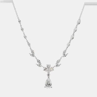 Pre-owned Atelier D' Excellence 2.95 Cts Lab Grown Diamond 14k White Gold Fancy Mix Necklace