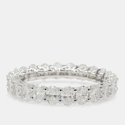 Pre-owned Atelier D' Excellence 3.00 Cts Oval Lab Grown Diamonds 14k White Gold Eternity Band Eu 54.5