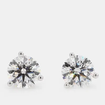 Pre-owned Atelier D' Excellence 3.00 Cts Round Lab Grown Diamond 14k White Gold 3 Prong Martini Studs