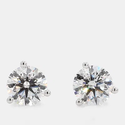 Pre-owned Atelier D' Excellence 3.00 Cts Round Lab Grown Diamonds 14k White Gold 3 Prong Martini Studs