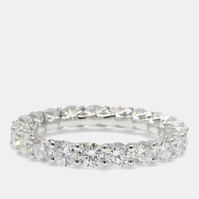 Pre-owned Atelier D' Excellence 3.00 Cts Round Lab Grown Diamonds 14k White Gold Eternity Band Eu 54.5