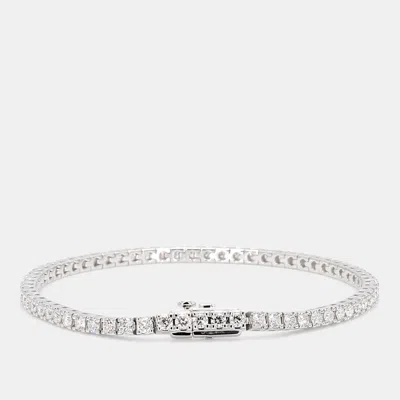 Pre-owned Atelier D' Excellence 3.10 Cts Round Lab Grown Diamonds 14k White Gold Basket Tennis Bracelet