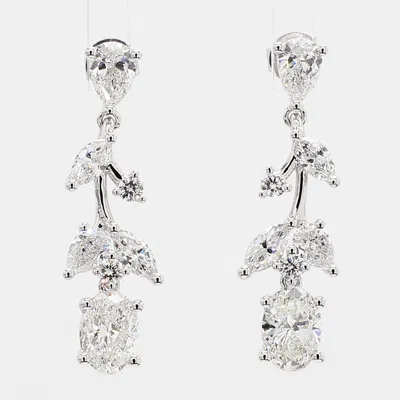Pre-owned Atelier D' Excellence 3.11 Cts Lab Grown Diamond 14k White Gold Fancy Mix Earrings