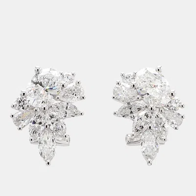 Pre-owned Atelier D' Excellence 3.26 Cts Lab Grown Diamond 14k White Gold Fancy Mix Studs