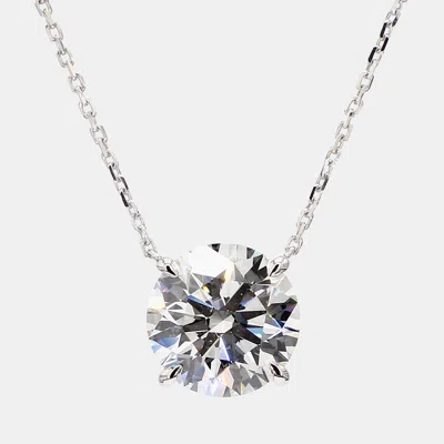 Pre-owned Atelier D' Excellence 3.38 Cts Round Lab Grown Diamonds 14k White Gold Solitaire Pendant