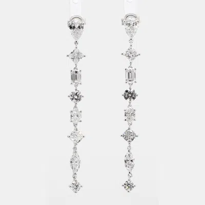Pre-owned Atelier D' Excellence 3.52 Cts Lab Grown Diamond 14k White Gold Fancy Mix Earrings