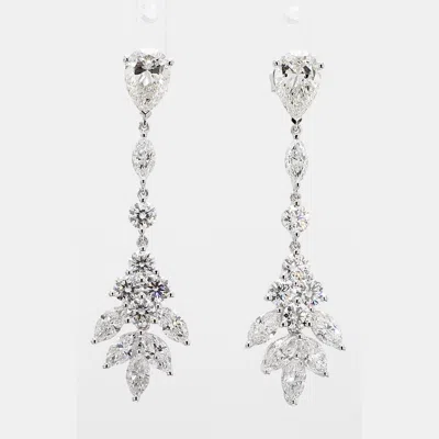 Pre-owned Atelier D' Excellence 3.78 Cts Lab Grown Diamond 14k White Gold Fancy Mix Earrings