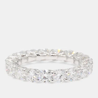 Pre-owned Atelier D' Excellence 3.99 Cts Round Lab Grown Diamonds 14k White Gold Eternity Band Eu 54.5
