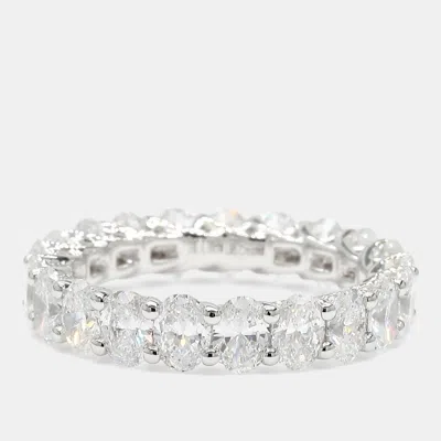 Pre-owned Atelier D' Excellence 3.99ctw Oval Lab Grown Diamonds 14k White Gold Eternity Band Eu 54.5