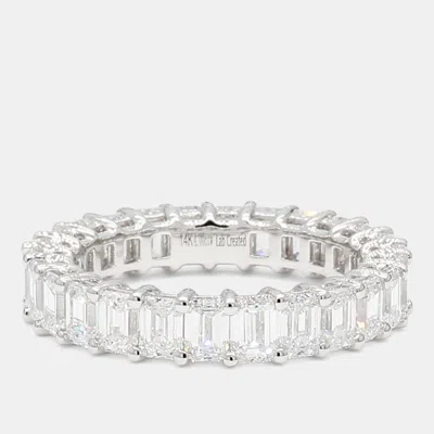 Pre-owned Atelier D' Excellence 4.00 Cts Emerald Lab Grown Diamonds 14k White Gold Eternity Band