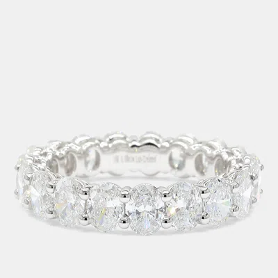 Pre-owned Atelier D' Excellence 4.00 Cts Oval Lab Grown Diamonds 14k White Gold Eternity Band Us 7