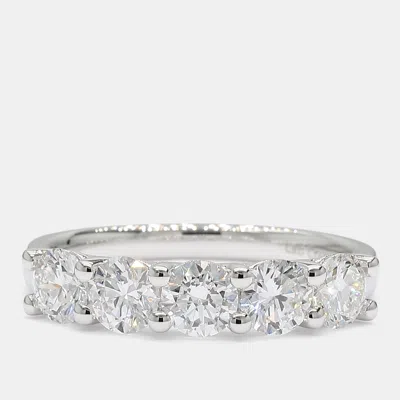Pre-owned Atelier D' Excellence 4.00 Cts Round Lab Grown Diamonds 14k White Gold Eternity Band Us 7