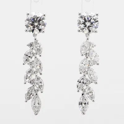 Pre-owned Atelier D' Excellence 4.03 Cts Lab Grown Diamond 14k White Gold Fancy Mix Earrings