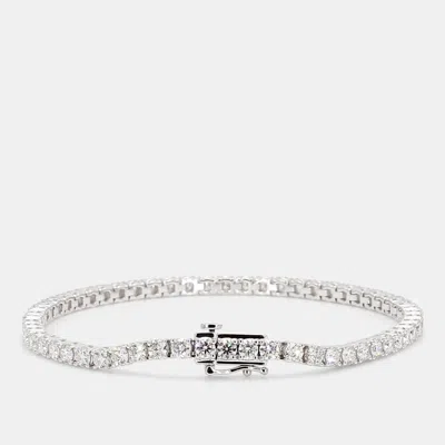 Pre-owned Atelier D' Excellence 5.07 Cts Round Lab Grown Diamonds 14k White Gold Basket Tennis Bracelet