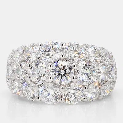 Pre-owned Atelier D' Excellence 6.00 Cts Round Lab Grown Diamond 14k White Gold Cigar Ring Size 7