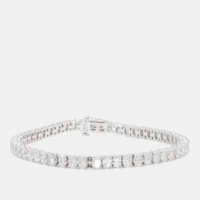 Pre-owned Atelier D' Excellence 7.8 Cts Oval Lab Grown Diamonds 14k White Gold Basket Tennis Bracelet