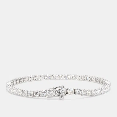 Pre-owned Atelier D' Excellence 8.06 Cts Round Lab Grown Diamonds 14k White Gold Basket Tennis Bracelet
