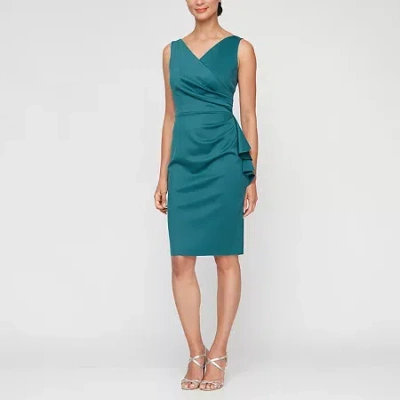 Atelier Danielle Smoothing And Slimming Collection Womens Sleeveless Sheath Dress In Green