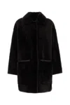 Atelier Dark Brown Shearling Perinei Reversible Jacket In Brown