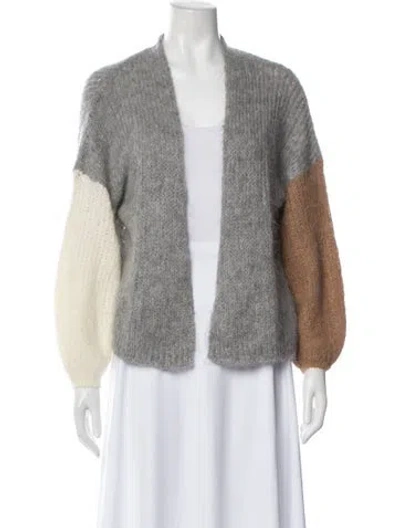 Pre-owned Atelier Delphine Alpaca Colorblock Pattern Sweater In Gray