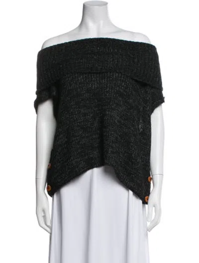 Pre-owned Atelier Delphine Alpaca Off-the-shoulder Sweater W/ Tags In Black