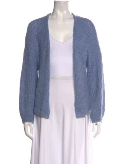 Pre-owned Atelier Delphine Alpaca Open Front Sweater In Blue