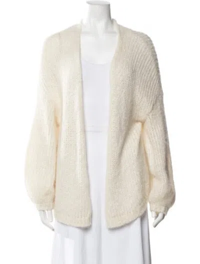 Pre-owned Atelier Delphine Alpaca Open Front Sweater In Neutrals