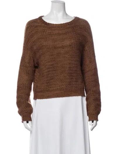 Pre-owned Atelier Delphine Alpaca Scoop Neck Sweater In Brown