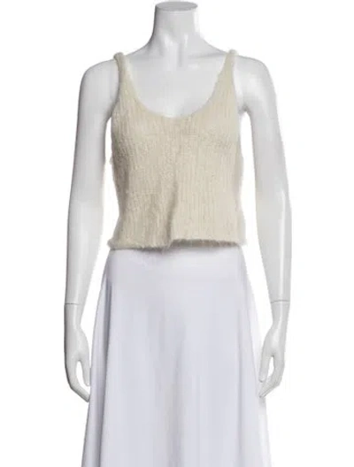 Pre-owned Atelier Delphine Alpaca Scoop Neck Top In Neutral