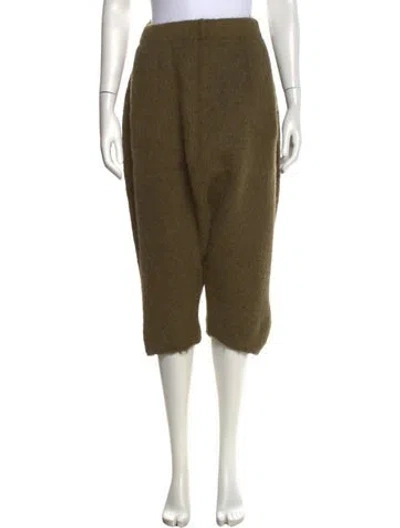 Pre-owned Atelier Delphine Alpaca Wide Leg Pants In Green