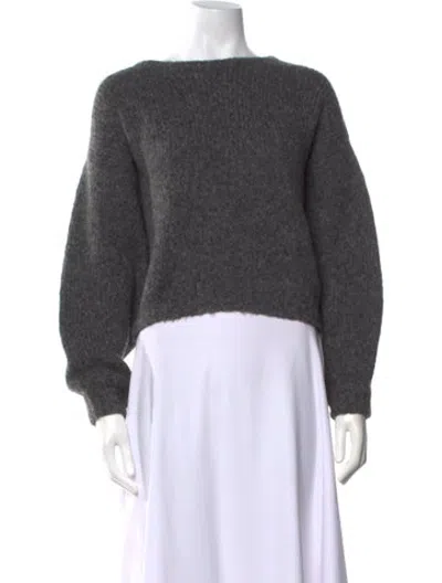 Pre-owned Atelier Delphine Baby Alpaca Bateau Neckline Sweater In Grey