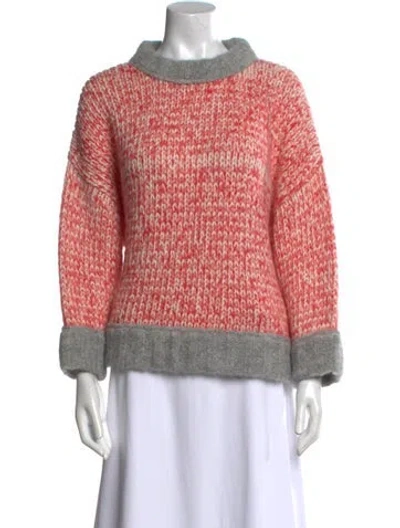 Pre-owned Atelier Delphine Baby Alpaca Printed Sweater In Pink