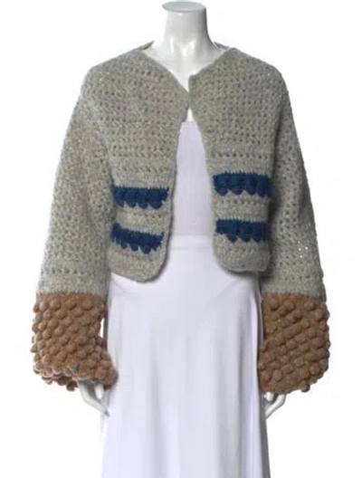 Pre-owned Atelier Delphine Baby Alpaca Striped Sweater In Gray