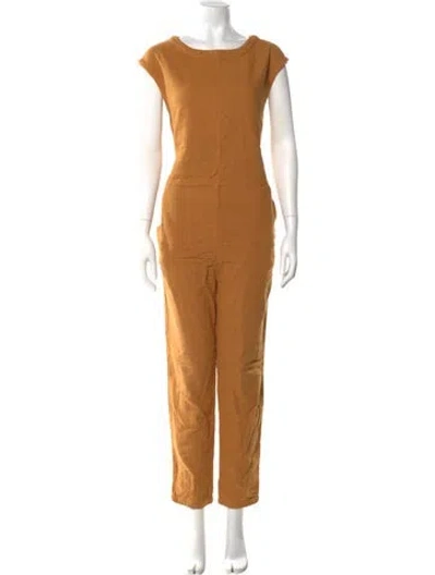 Pre-owned Atelier Delphine Bateau Neckline Jumpsuit In Orange